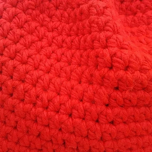 Womens Handmade Crochet Weird Girl Knit Scarlett Red Bell Floppy Bucket Hat - Picture 6 of 6